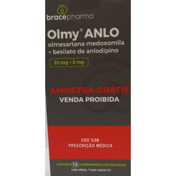 Olmy Anlo - Olmesartana Medoxomila 20mg + Besilato de Anlodipino 5mg - 10 Cápsulas